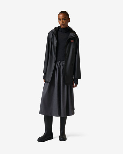 Unisex Black Downpour Jo PU Rain Parka