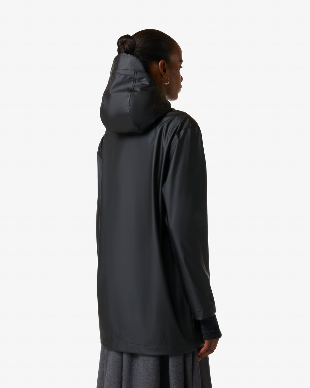 Unisex Black Downpour Jo PU Rain Parka