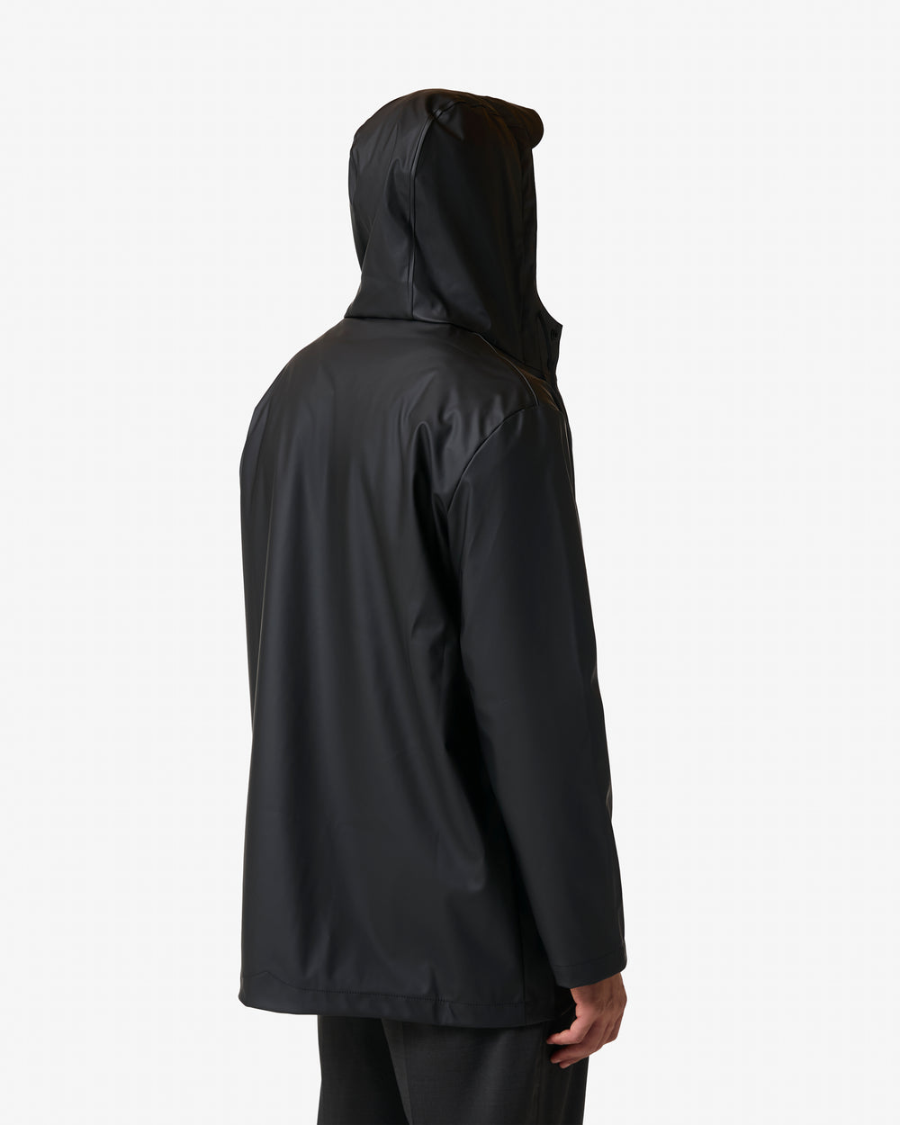 Unisex Black Downpour Jo PU Rain Parka