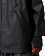 Unisex Black Downpour Jo PU Rain Parka