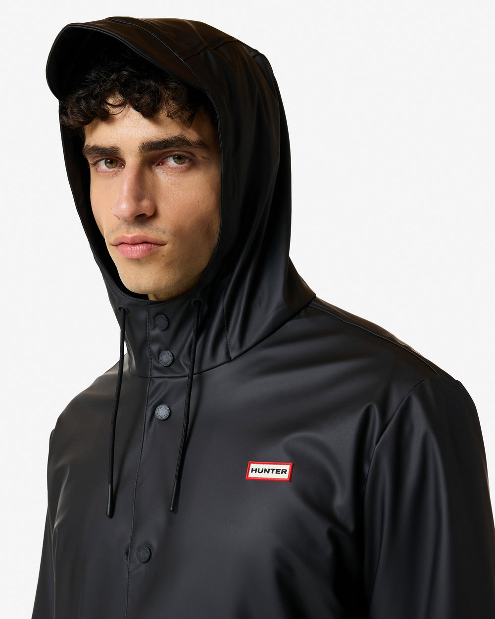 Unisex Black Downpour Jo PU Rain Parka