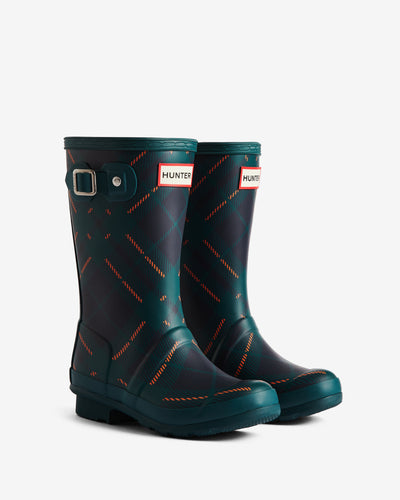 Original Big Kids (5-11 Years) Tartan Print Wellington Boot