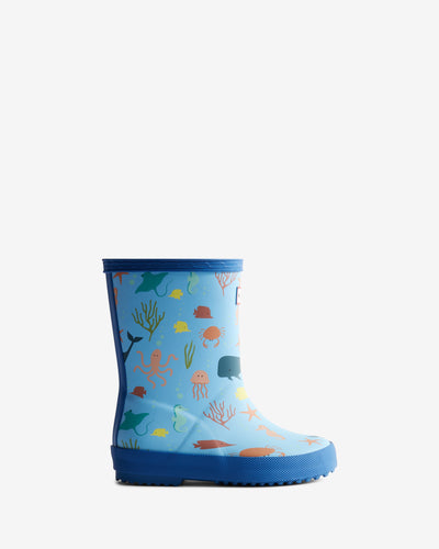 Original Kids First (18 Months-8 Years) Ocean Print Wellington Boots
