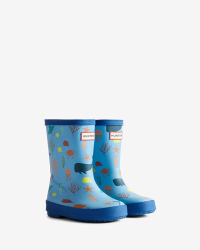 Original Kids First (18 Months-8 Years) Ocean Print Wellington Boots