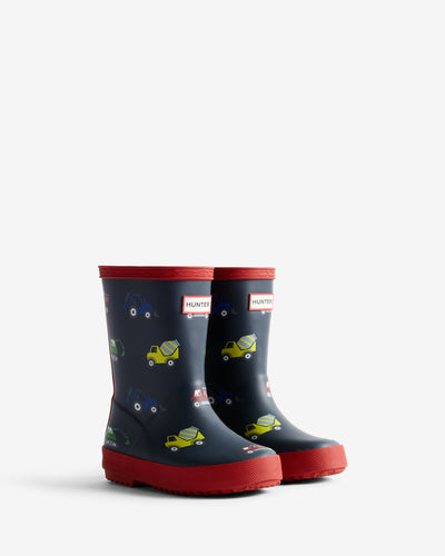 Original Kids First (18 Months-8 Years) Construction Print Wellington Boots