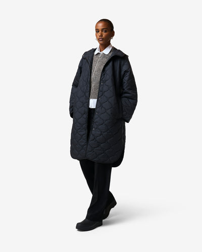 Women's Black Lyne Quilted Parka