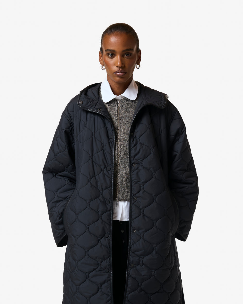 Women's Black Lyne Quilted Parka
