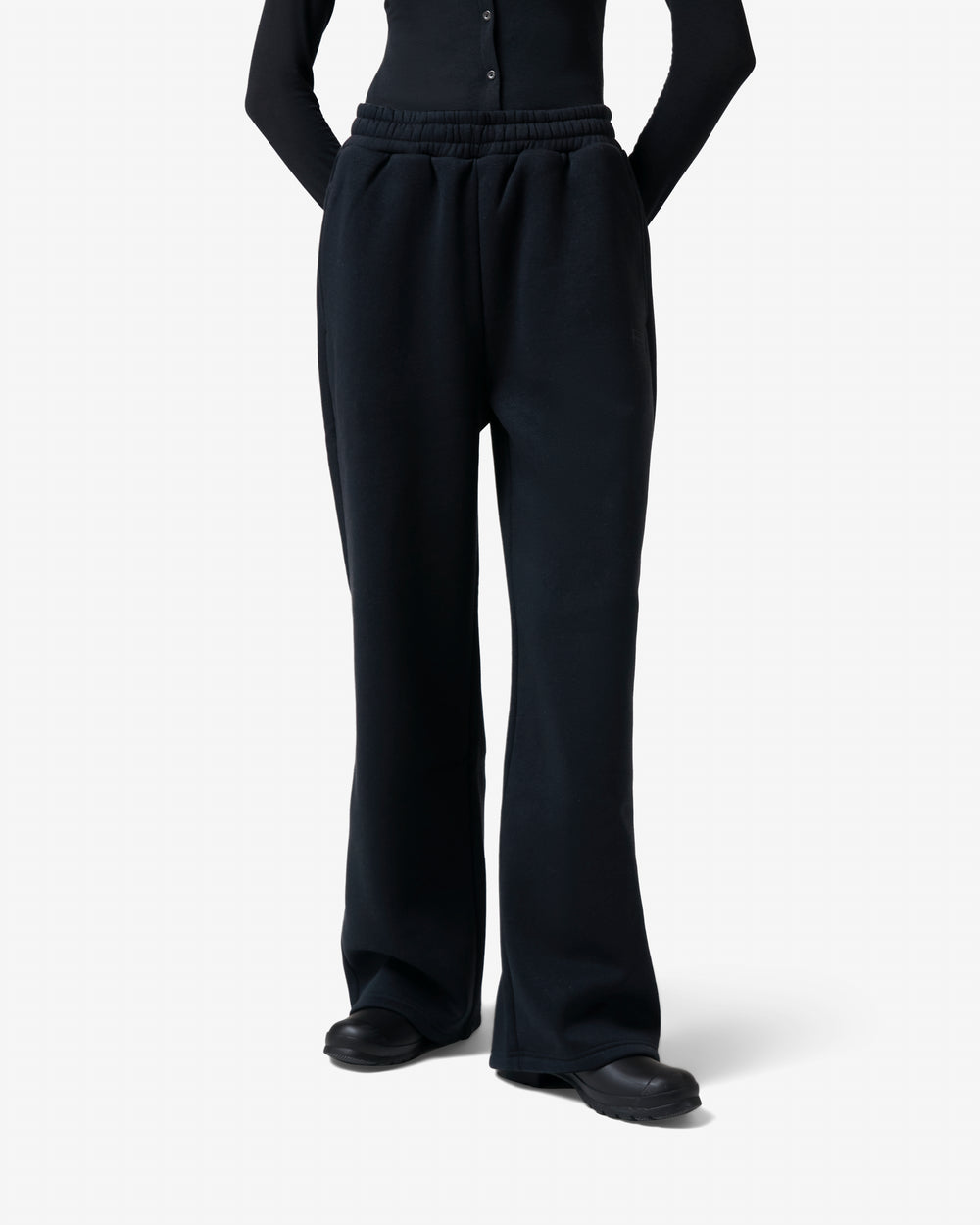 Women's Black Miriam Open Hem Trackpant