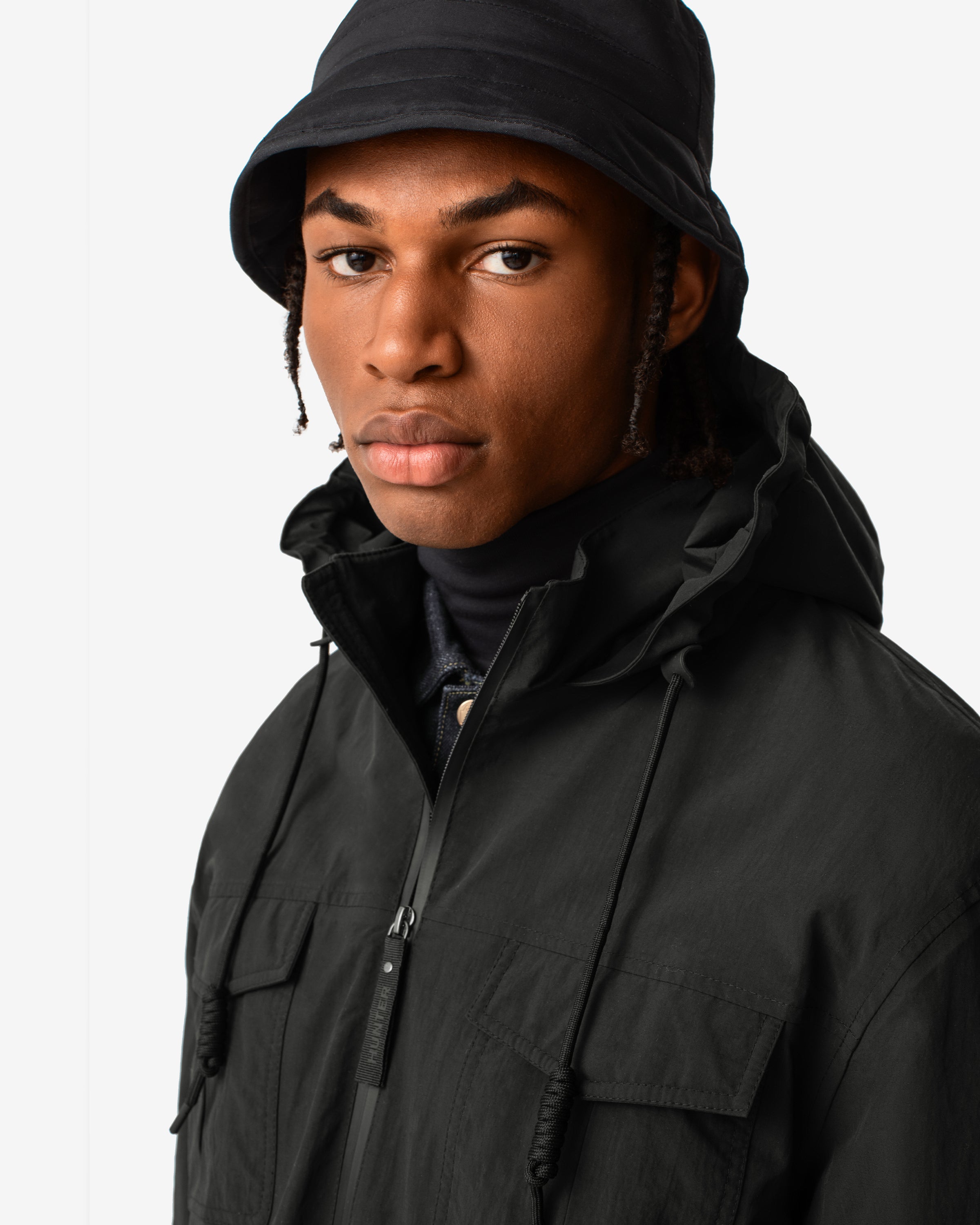 Nylon jacket with on sale hood