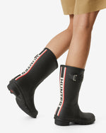 Women's Tri-Colour Logo Backstrap Short Wellington Boots