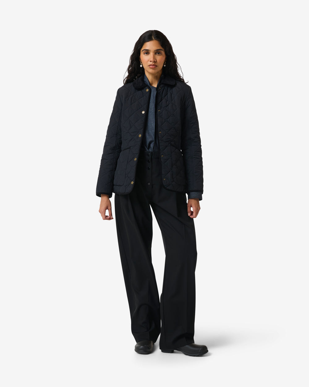 Women's Black Originals Fitted Quilted Jacket