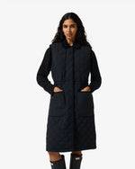 Women's Black Originals Long Quilted Gilet