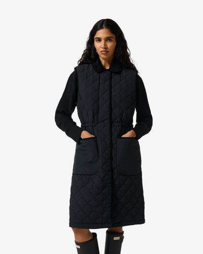 Women's Black Originals Long Quilted Gilet