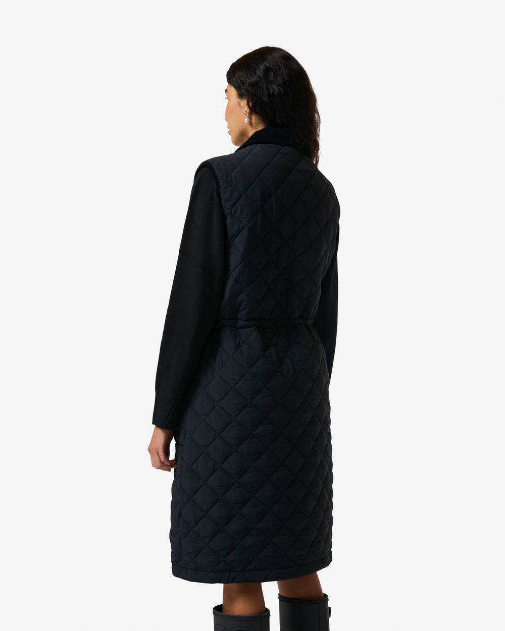 Women's Black Originals Long Quilted Gilet