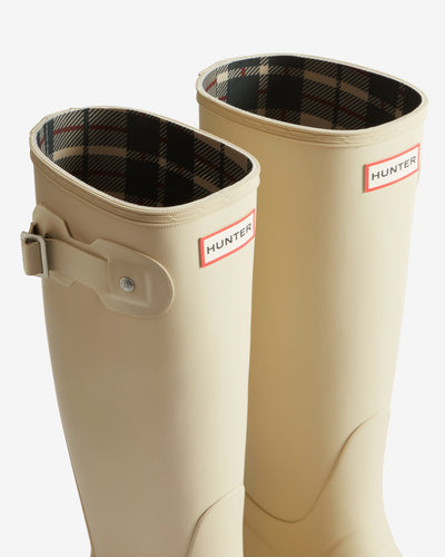 Women's Tartan Lining Tall Wellington Boots