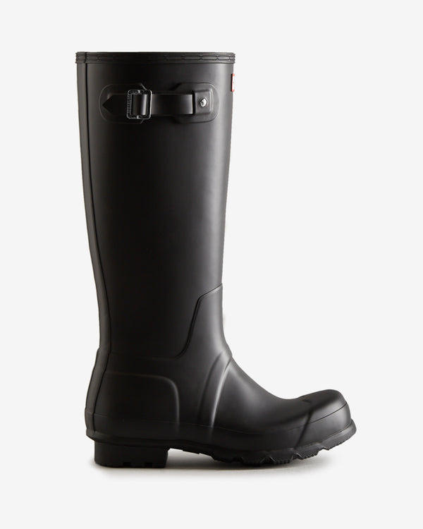 Displays the Black 'Hunter' branded Men's Original Tall Wellington Boot