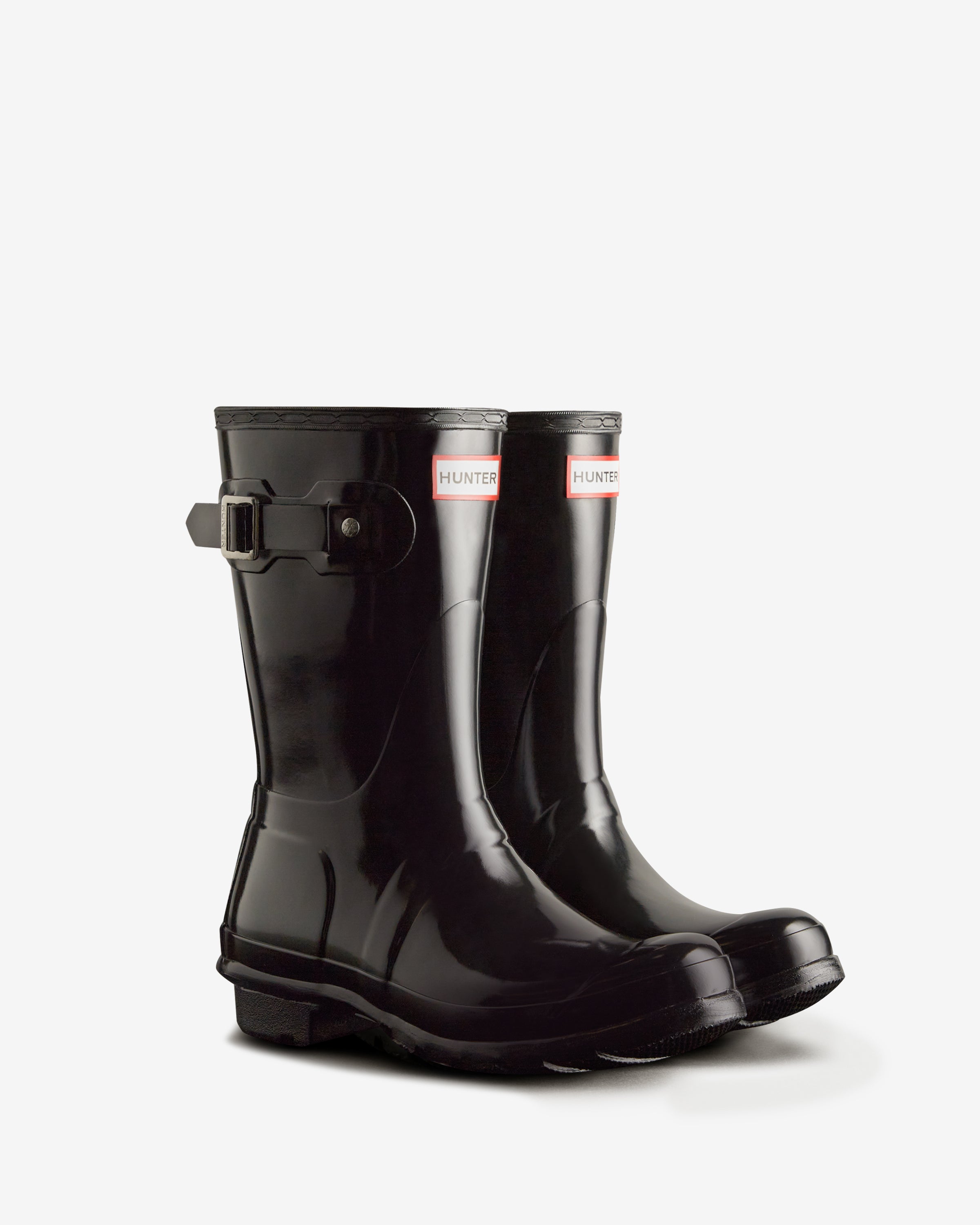 Short black gloss hunter boots on sale