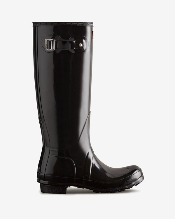 Displays a gloss 'Hunter' branded Women's Original Wellington Boot