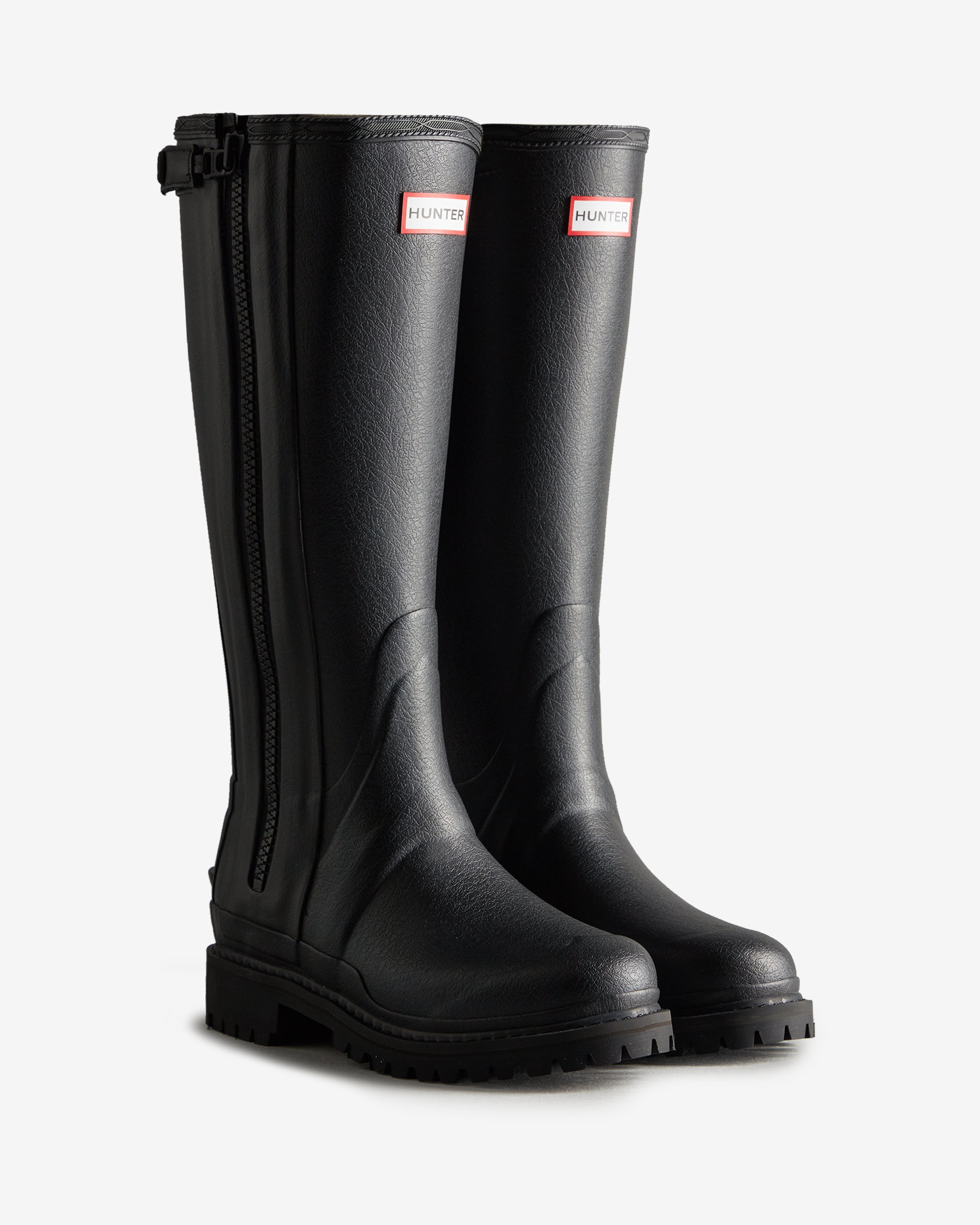 Women s Balmoral Commando Rubber Zip Tall Wellington Boots Hunter Boots UK