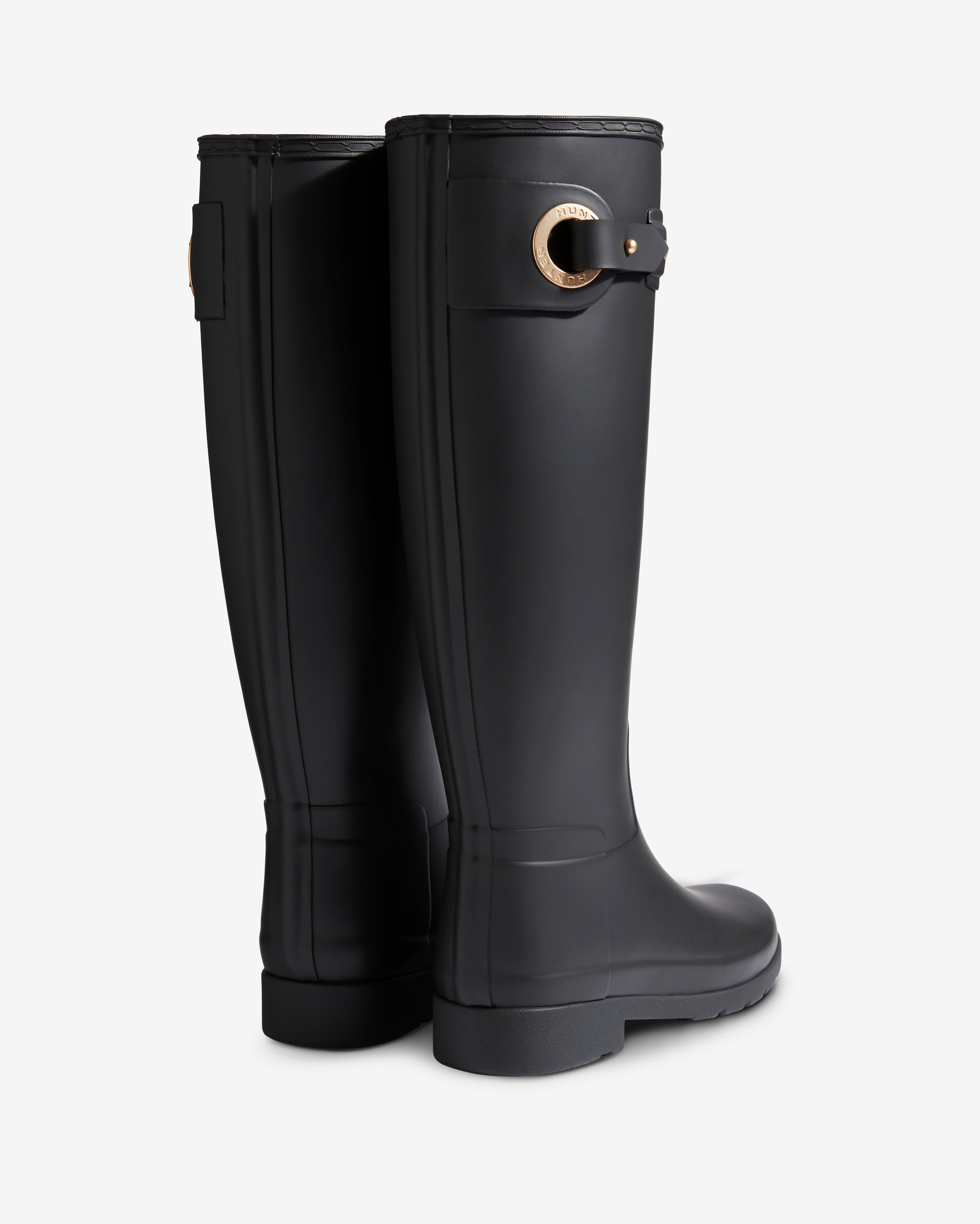 Women s Refined Slim Fit Tall Eyelet Buckle Wellington Boots Hunter Boots UK