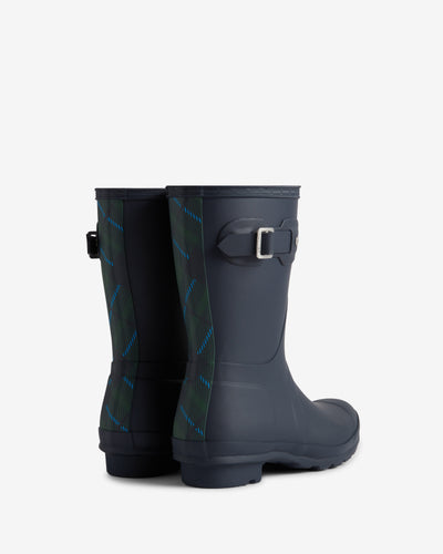 Women's Tartan Backstrap Short Wellington Boots