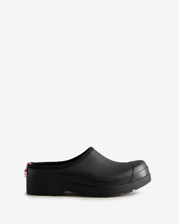 Displays the Black 'Hunter' branded Mens Black Play Clog