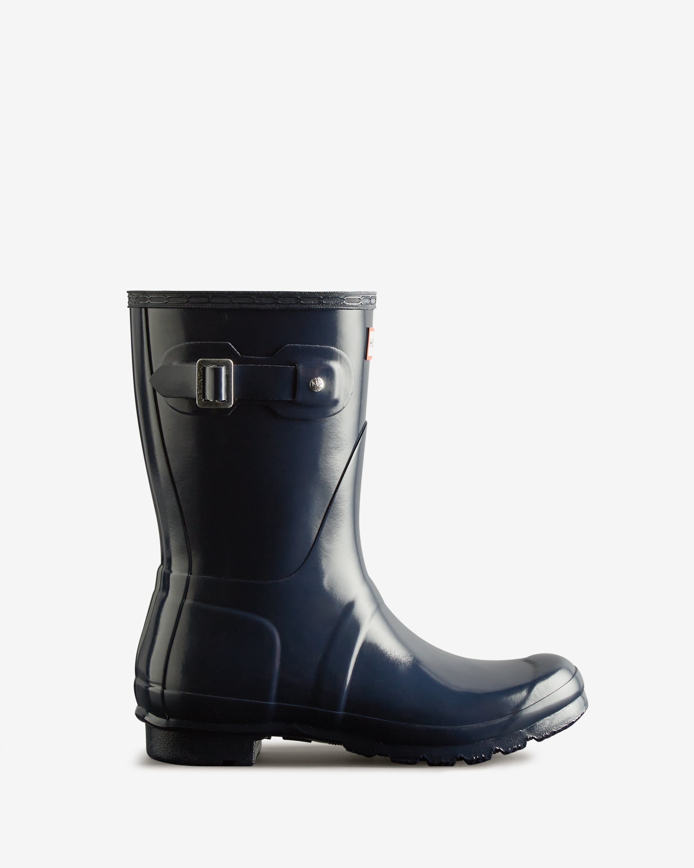 Short black discount gloss hunter boots