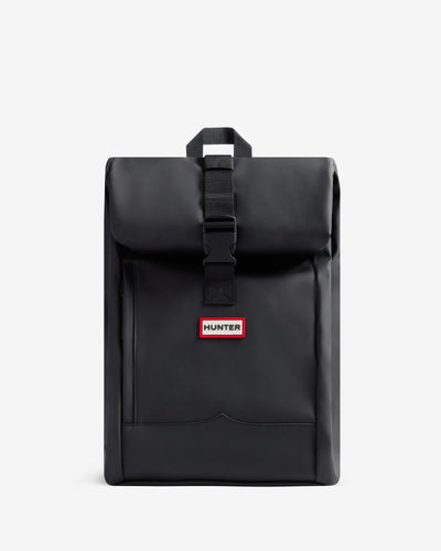 Unisex Black Pentallen Roll Top Clip Backpack