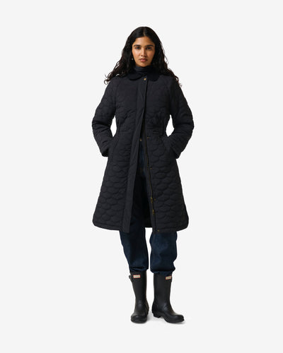 Women's Black Somerset Quilted Overcoat