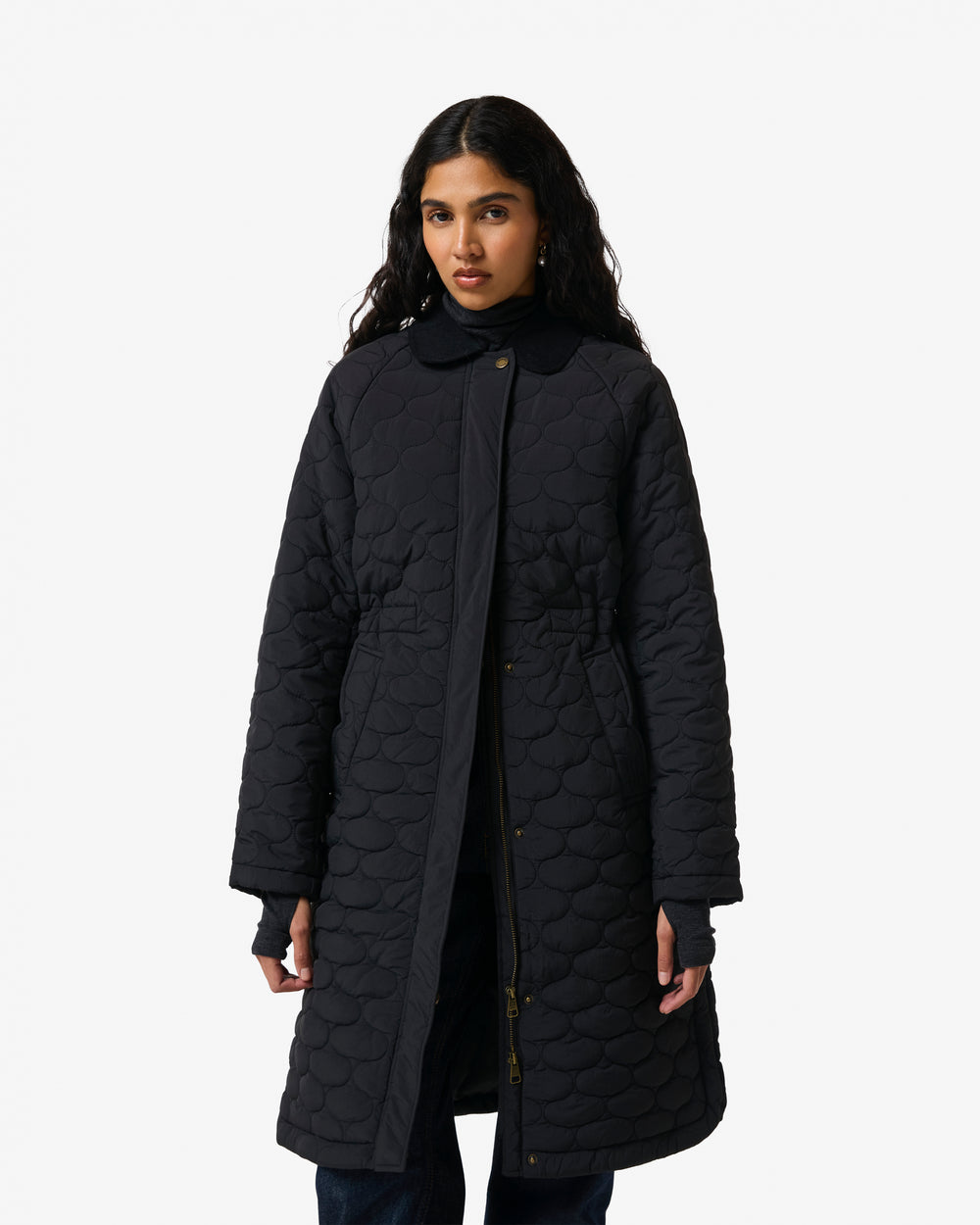 Women's Black Somerset Quilted Overcoat