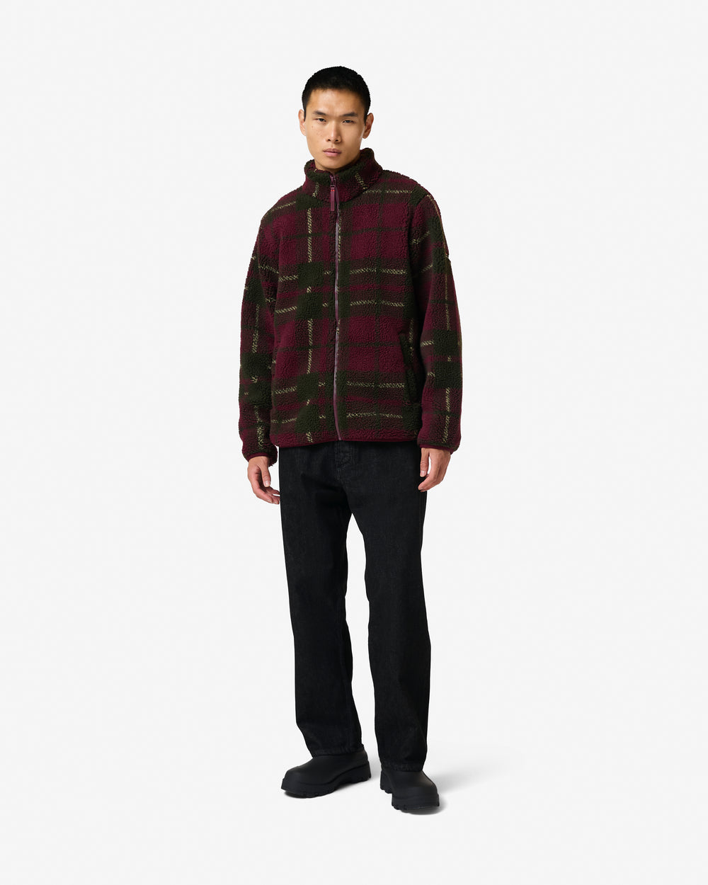 Men's Tartan Borg Fleece Jacket