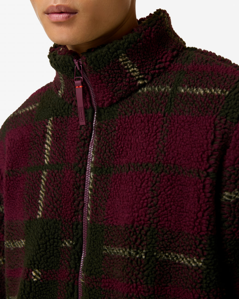 Men's Tartan Borg Fleece Jacket