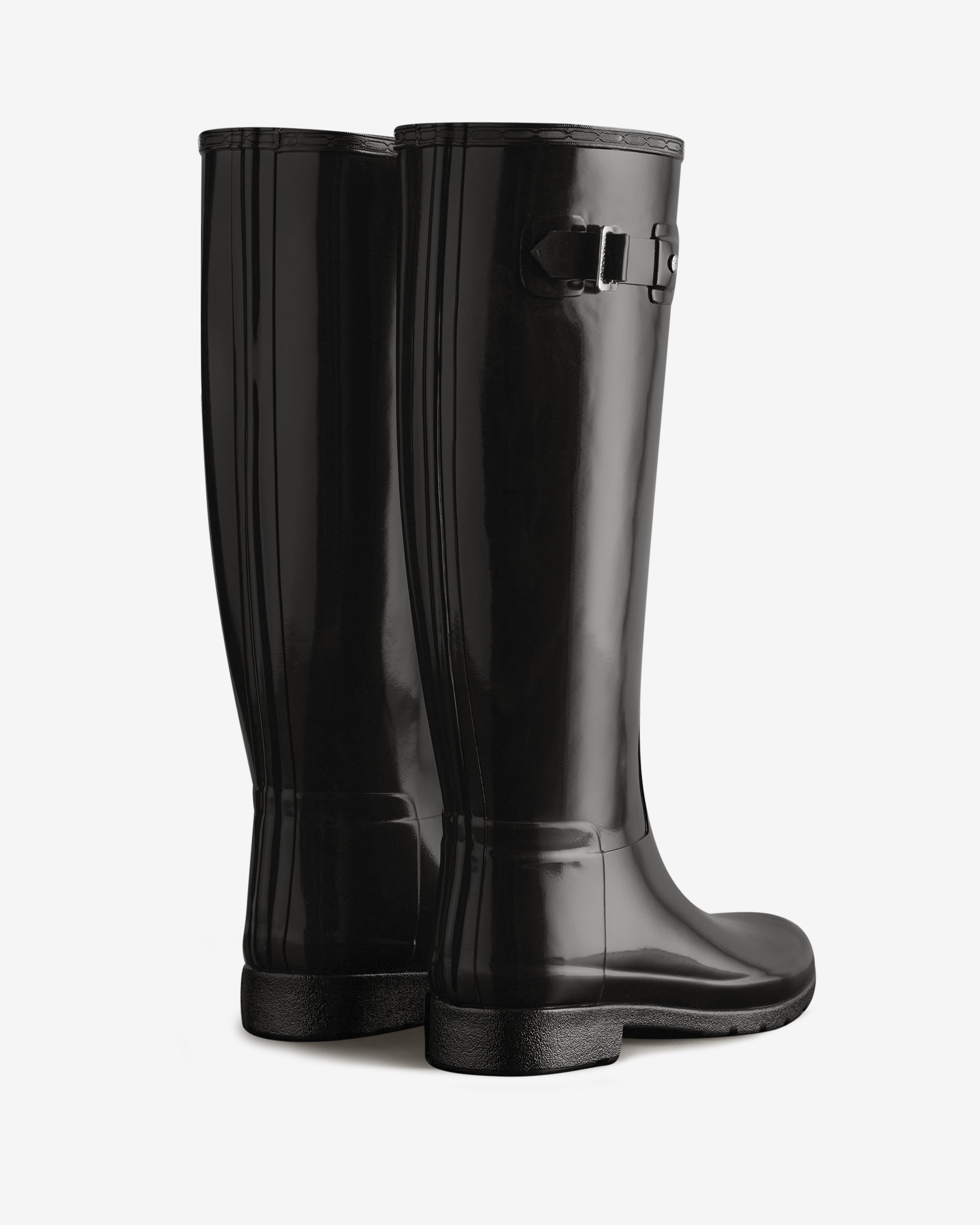 Black patent hunter wellies online