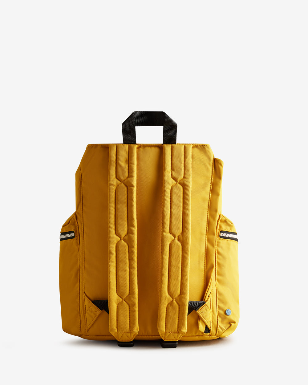 Displays the Yellow 'Hunter' branded Nylon Large Topclip Backpack