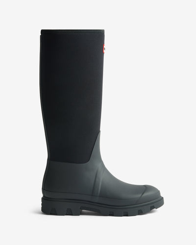 Unisex Black Downpour Neoprene Leg Wellington Boot