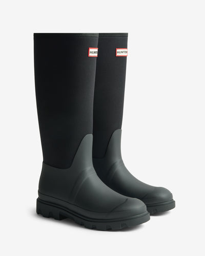 Unisex Black Downpour Neoprene Leg Wellington Boot