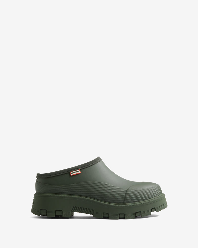 Displays the Dark Olive 'Hunter' branded Unisex Elements Clog