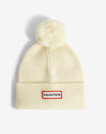 Unisex Antique White Arrinay Ribbed Pom Beanie/Scarf Box Set
