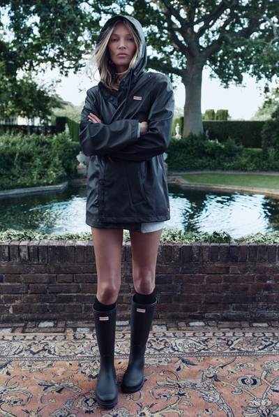 Unisex Black Downpour Izzy PU Hooded Jacket