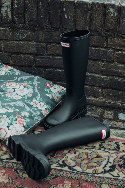 Unisex Black Downpour Tall Wellington Boot