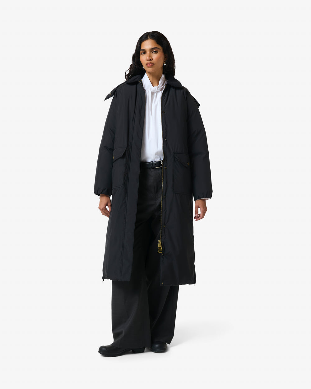 Women's Black Victoria Originals Long Quilted Jacket