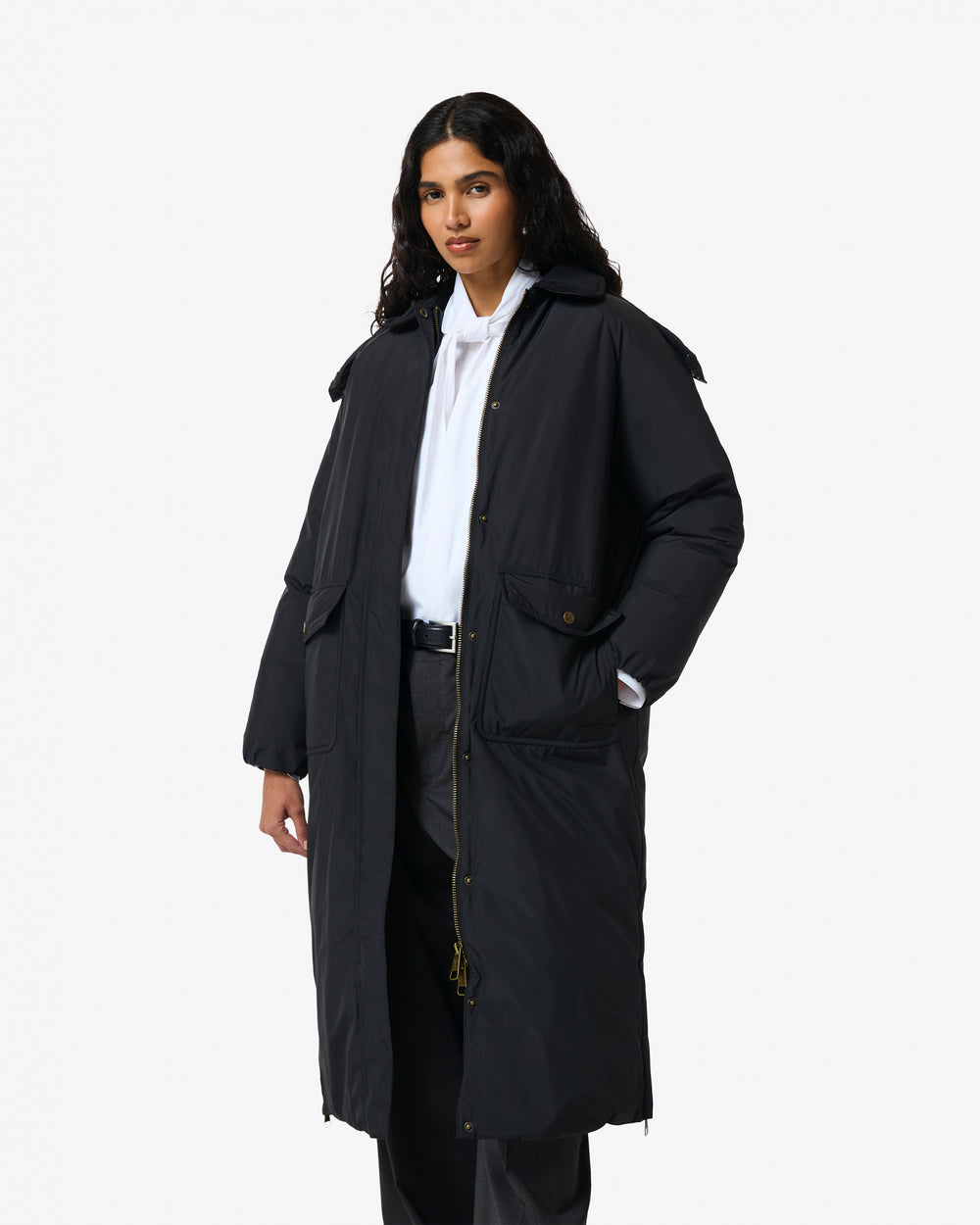 Women's Black Victoria Originals Long Quilted Jacket