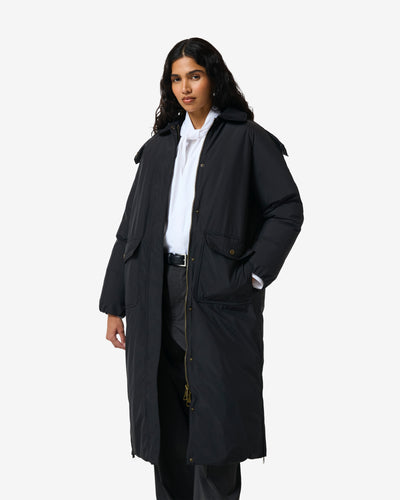 Women's Black Victoria Originals Long Quilted Jacket