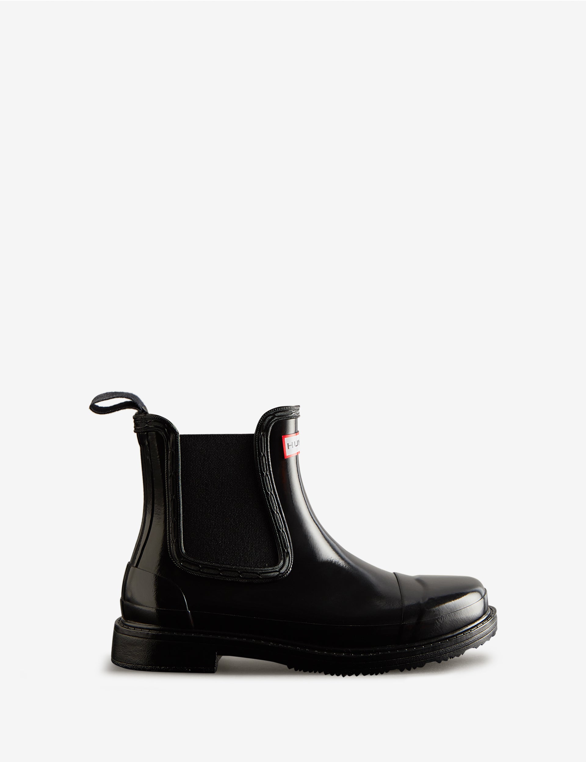 Women's Black Commando Chelsea Gloss Boot – Hunter Boots UK