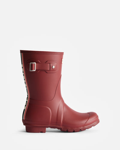 Women's Tri-Colour Logo Backstrap Short Wellington Boots
