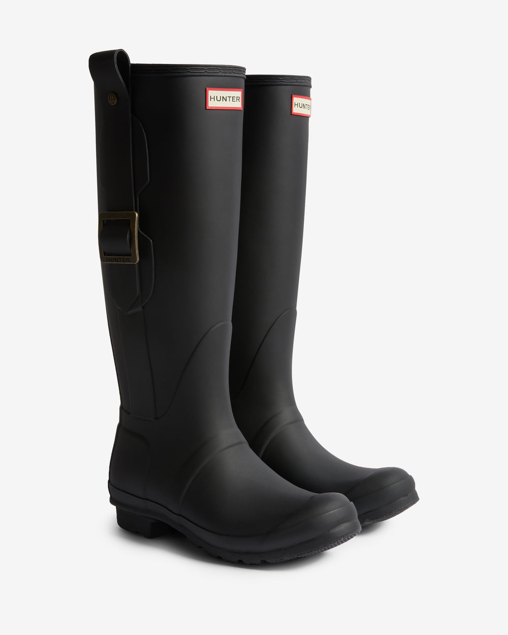 Women's Exaggerated Buckle Tall Wellington Boots – Hunter Boots UK