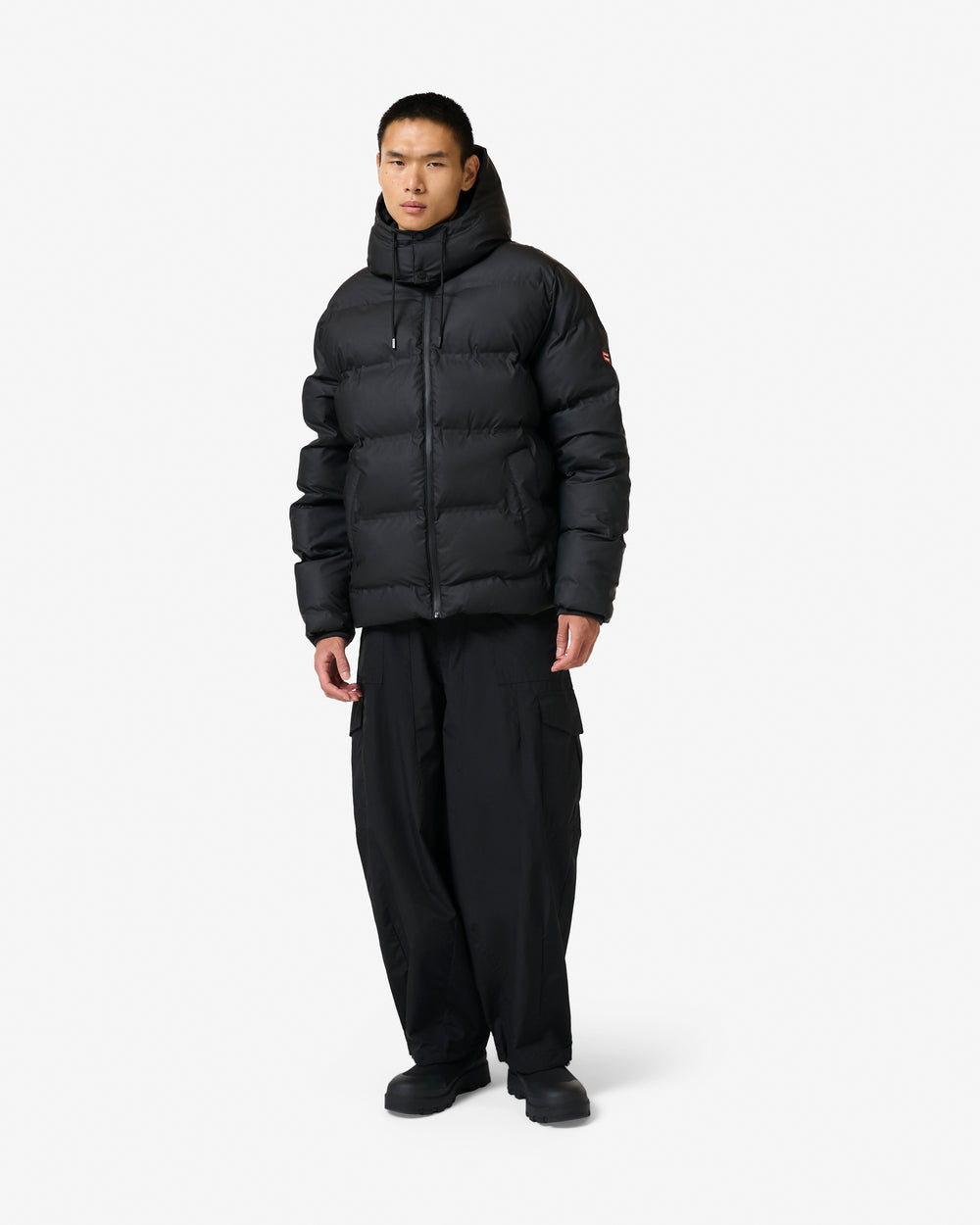 Men's Black Elements Wiley Sonic Welded Pu Puffer Jacket