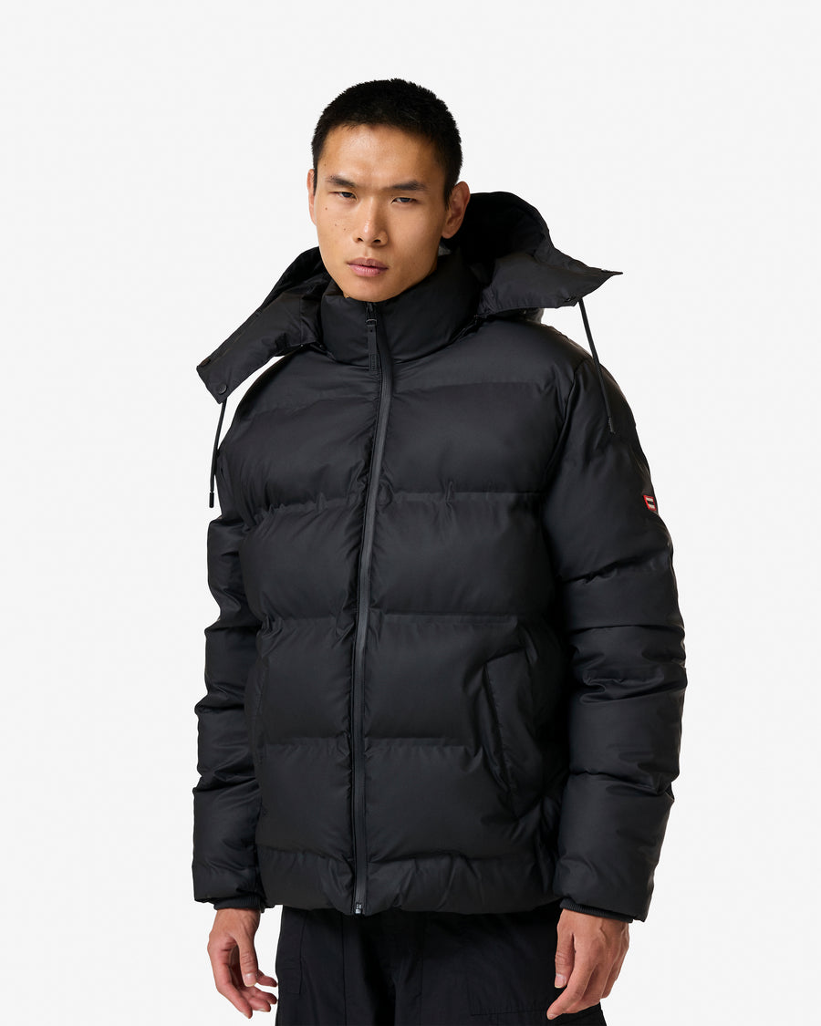 Men's Black Elements Wiley Sonic Welded Pu Puffer Jacket
