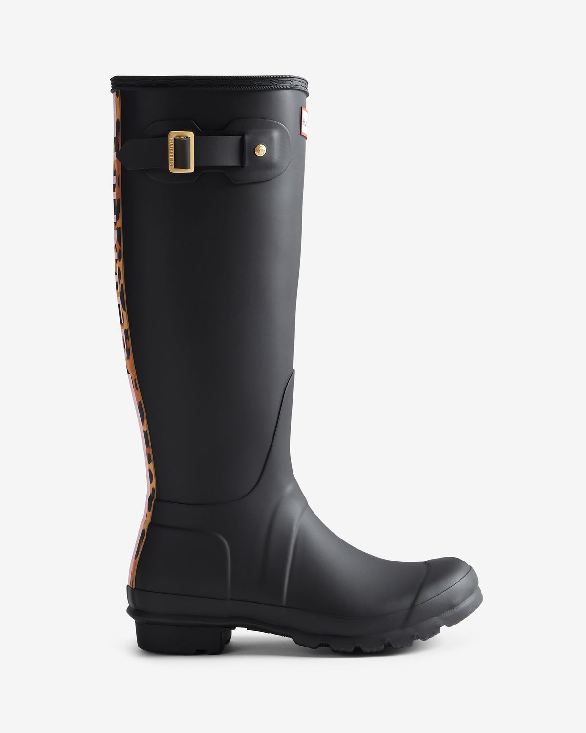 Leopard Print Backstrap Tall Wellington Boot