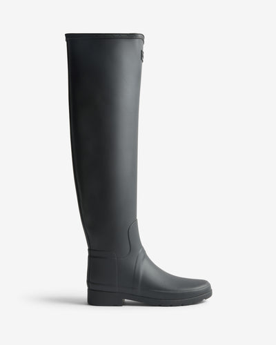 Women's Black Refined Over The Knee Wellington Boot